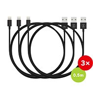 Eternico AluCore Lightning 0.5m black (3pcs) - Data Cable