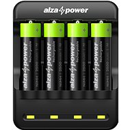 AlzaPower USB Battery Charger AP410B + Rechargeable HR6 (AA) 2500 mAh 4pcs - Battery Charger