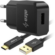 AlzaPower Compact A300 10W Black + Core USB-C 2.0 1m black - Wall Charger