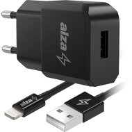 AlzaPower Smart Charger 2.1A černá + Core Lightning MFi (C189) 1m černý - Wall Charger