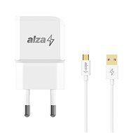 AlzaPower Smart Charger 2.1A + AlzaPower Core Micro USB 1m fehér - Töltő adapter