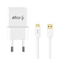 AlzaPower Smart Charger 2,1A + AlzaPower Core USB-C 3.2 Gen 1, 1m fehér - Töltő adapter