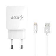 AlzaPower Q100 Quick Charge 3.0 fehér + AlzaPower AluCore Lightning MFi 1m ezüst - Töltő adapter