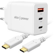 AlzaPower G610CCA Fast Charge 67W white + Core USB-C 2.0 100W 2m white - Wall Charger