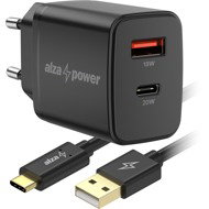AlzaPower A101CA Fast Charge 20W černá + Core USB-C 2.0 1m černý - Wall Charger