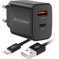 AlzaPower A101CA Fast Charge 20W černá + Core Lightning MFi (C189) 1m černý - Wall Charger