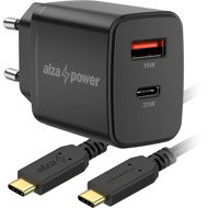 AlzaPower A101CA Fast Charge 20W černá + Core USB-C 2.0 60W 1m černý - Wall Charger
