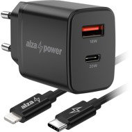 AlzaPower A101CA Fast Charge 20W černá + Core Lightning MFi 1m černý - Wall Charger