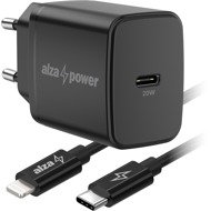 AlzaPower A110C Fast Charge 20W černá + Core Lightning MFi 1m černý - Wall Charger