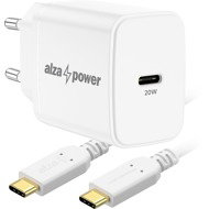 AlzaPower A110C Fast Charge 20W bílá + Core USB-C 2.0 60W 1m bílý - Wall Charger