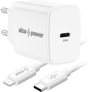 AlzaPower A110C Fast Charge 20W bílá + Core Lightning MFi 1m bílý - Wall Charger
