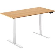 AlzaErgo Table ET1 NewGen white + top 120×80 cm bamboo - Height Adjustable Desk