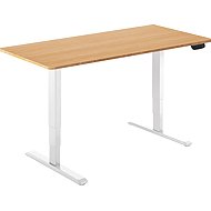 AlzaErgo Table ET1 NewGen white + top 120×80 cm bamboo rounded - Height Adjustable Desk