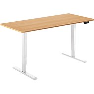 AlzaErgo Table ET1 NewGen white + top 140×80 cm bamboo rounded - Height Adjustable Desk