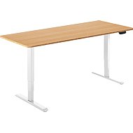 AlzaErgo Table ET1 NewGen white + top 160×80 cm bamboo rounded - Height Adjustable Desk