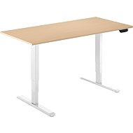 AlzaErgo Table ET1 NewGen white + top 120×80 cm laminated birch - Height Adjustable Desk