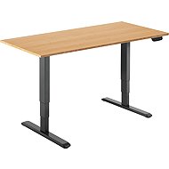 AlzaErgo Table ET1 NewGen black + 120×80 cm bamboo top - Height Adjustable Desk