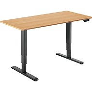AlzaErgo Table ET1 NewGen black + board 120×80 cm bamboo rounded - Height Adjustable Desk