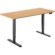 AlzaErgo Table ET1 NewGen black + top 140×80 cm bamboo rounded - Height Adjustable Desk