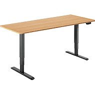 AlzaErgo Table ET1 NewGen black + board 160×80 cm bamboo rounded - Height Adjustable Desk