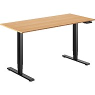 AlzaErgo Table ET1 Essential black + bamboo top 140×80 cm - Height Adjustable Desk