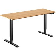 AlzaErgo Table ET1 Essential fekete + asztallap 160×80 cm bambusz - Állítható magasságú asztal