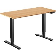 AlzaErgo Table ET1 Essential black + 120×80 cm bamboo rounded top - Height Adjustable Desk