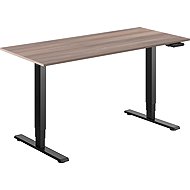 AlzaErgo Table ET1 Essential schwarz + Tischplatte 140×80 cm Laminat graue Eiche - Höhenverstellbarer Tisch