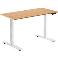 AlzaErgo Table ET1 Essential white + top 120×80 cm bamboo - Height Adjustable Desk
