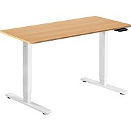 AlzaErgo Table ET1 Essential white + top 120×80 cm bamboo rounded - Height Adjustable Desk