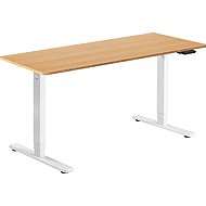 AlzaErgo Table ET1 Essential white + top 160×80 cm bamboo rounded - Height Adjustable Desk