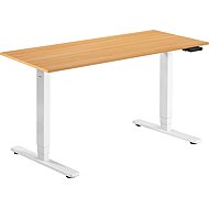 AlzaErgo Table ET1 Essential weiß + Platte 140×80 cm Eiche laminiert - Höhenverstellbarer Tisch