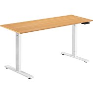 AlzaErgo Table ET1 Essential white + top 160×80 cm laminated oak - Height Adjustable Desk