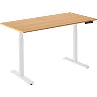 AlzaErgo Table ET2 white + board 120×80 cm bamboo - Height Adjustable Desk