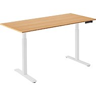 AlzaErgo Table ET2 weiß + Bambusplatte 140×80 cm - Höhenverstellbarer Tisch