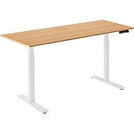 AlzaErgo Table ET2 weiß + Platte 160×80 cm aus Bambus - Höhenverstellbarer Tisch