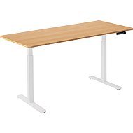 AlzaErgo Table ET2 white + board 160×80 cm bamboo rounded - Height Adjustable Desk