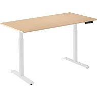 AlzaErgo Table ET2 white + top 120×80 cm laminated birch - Height Adjustable Desk