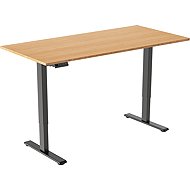 AlzaErgo Table ET2 Essential black + 120×80 cm bamboo board - Height Adjustable Desk