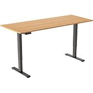 AlzaErgo Table ET2 Essential black + 160×80 cm bamboo top - Height Adjustable Desk