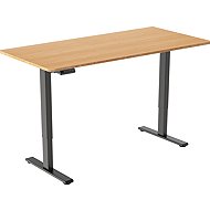 AlzaErgo Table ET2 Essential black + 120×80 cm bamboo rounded top - Height Adjustable Desk