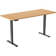 AlzaErgo Table ET2 Essential black + board 160×80 cm bamboo rounded - Height Adjustable Desk