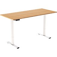 AlzaErgo Table ET2 Essential white + top 140×80 cm bamboo - Height Adjustable Desk