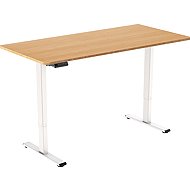 AlzaErgo Table ET2 Essential white + top 120×80 cm bamboo rounded - Height Adjustable Desk