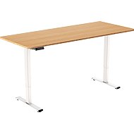 AlzaErgo Table ET2 Essential white + top 160×80 cm bamboo rounded - Height Adjustable Desk