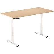 AlzaErgo Table ET2 Essential white + top 120×80 cm laminated birch - Height Adjustable Desk