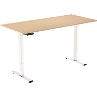 AlzaErgo Table ET2 Essential white + top 140×80 cm laminated birch - Height Adjustable Desk