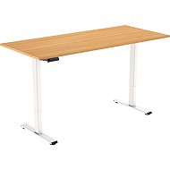 AlzaErgo Table ET2 Essential weiß + Melaminharzbeschichtete Platte 140×80 cm Eiche - Höhenverstellbarer Tisch