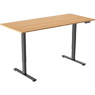 AlzaErgo Table ET2 Core black + 140×80 cm bamboo board - Height Adjustable Desk