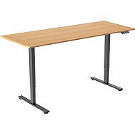 AlzaErgo Table ET2 Core black + 160×80 cm bamboo board - Height Adjustable Desk